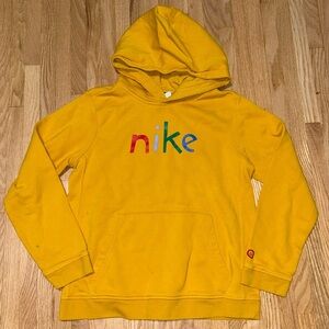 Nike Fleece Yellow Ochre/University Red Pullover Hoodie Sweatshirt - DR0105-752